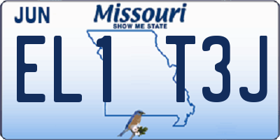 MO license plate EL1T3J