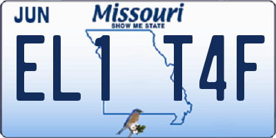 MO license plate EL1T4F