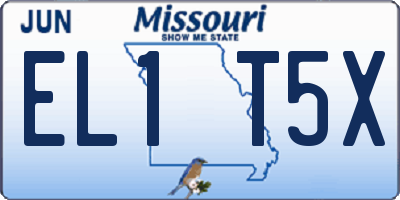 MO license plate EL1T5X