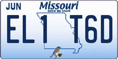 MO license plate EL1T6D