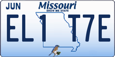 MO license plate EL1T7E