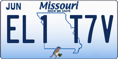 MO license plate EL1T7V