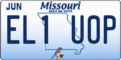 MO license plate EL1U0P
