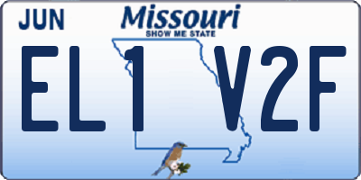 MO license plate EL1V2F