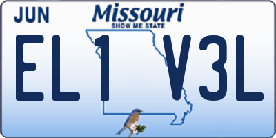 MO license plate EL1V3L