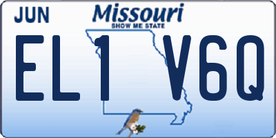 MO license plate EL1V6Q