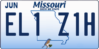 MO license plate EL1Z1H