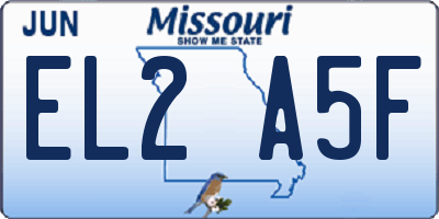 MO license plate EL2A5F