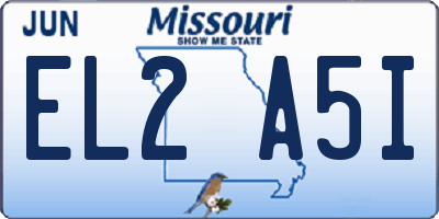 MO license plate EL2A5I