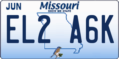 MO license plate EL2A6K