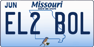 MO license plate EL2B0L