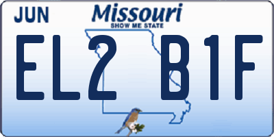 MO license plate EL2B1F