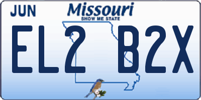 MO license plate EL2B2X