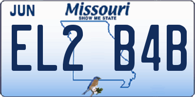 MO license plate EL2B4B