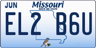 MO license plate EL2B6U