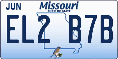 MO license plate EL2B7B