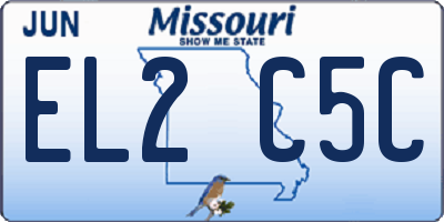 MO license plate EL2C5C