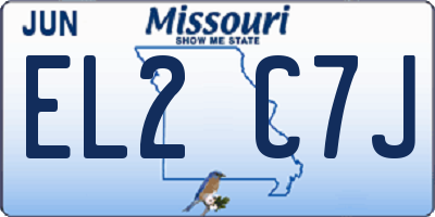 MO license plate EL2C7J