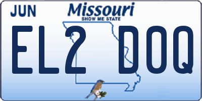 MO license plate EL2D0Q