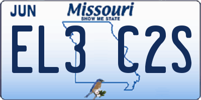 MO license plate EL3C2S