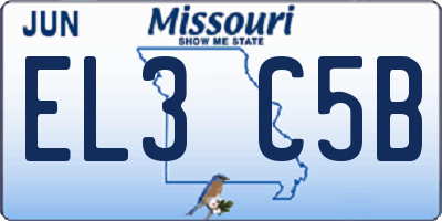 MO license plate EL3C5B