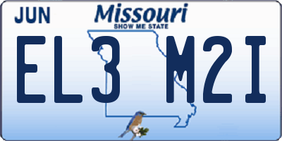 MO license plate EL3M2I