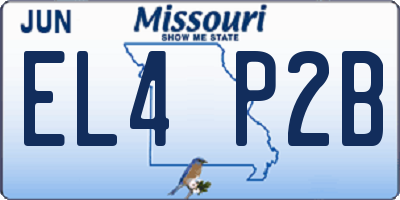 MO license plate EL4P2B
