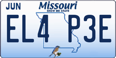 MO license plate EL4P3E