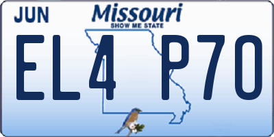 MO license plate EL4P7O