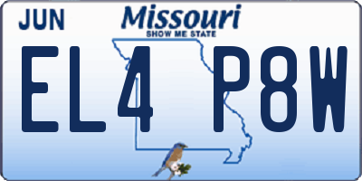 MO license plate EL4P8W