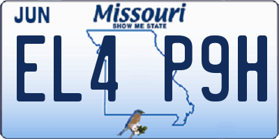 MO license plate EL4P9H