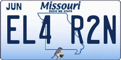 MO license plate EL4R2N