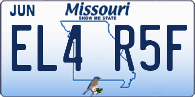 MO license plate EL4R5F