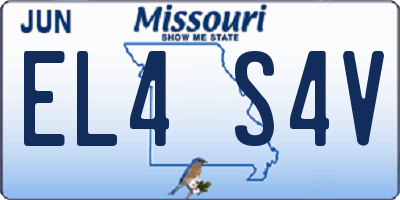 MO license plate EL4S4V