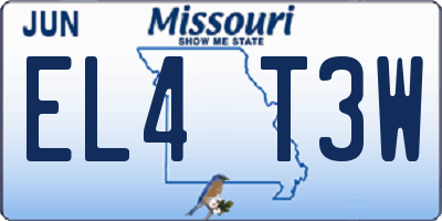 MO license plate EL4T3W