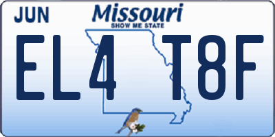 MO license plate EL4T8F