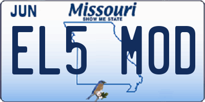 MO license plate EL5M0D