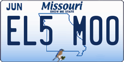 MO license plate EL5M0O