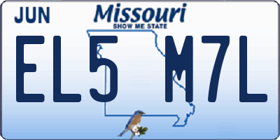 MO license plate EL5M7L