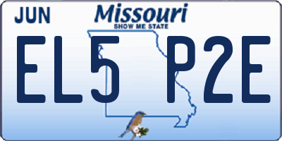 MO license plate EL5P2E
