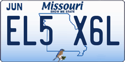 MO license plate EL5X6L