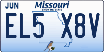 MO license plate EL5X8V