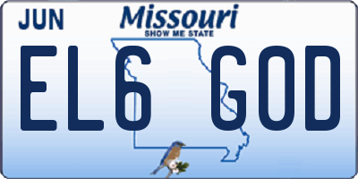MO license plate EL6G0D