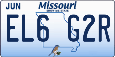 MO license plate EL6G2R