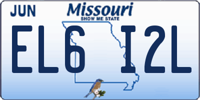 MO license plate EL6I2L