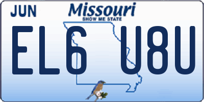 MO license plate EL6U8U