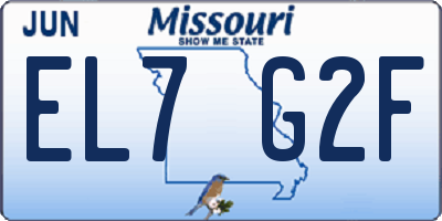 MO license plate EL7G2F