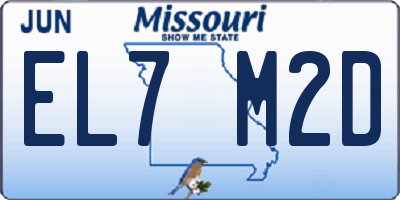 MO license plate EL7M2D