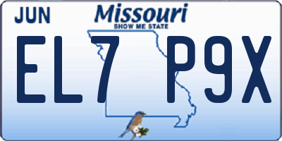 MO license plate EL7P9X