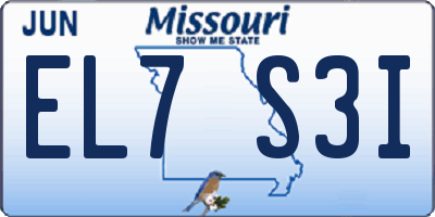 MO license plate EL7S3I